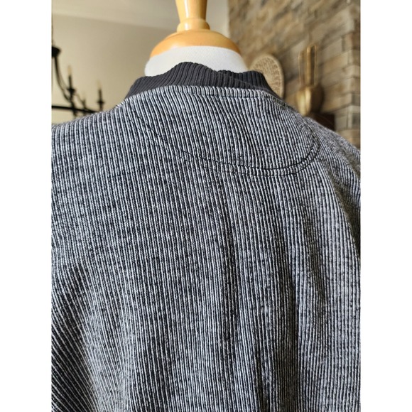 Vintage 80s QBC Club‎ Pullover Mock Neck Striped Sweatshirt Comfy Casual M - Picture 8 of 13